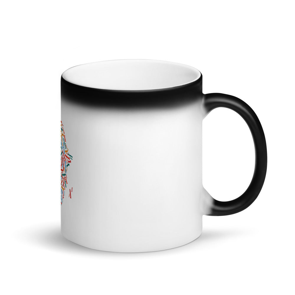 Map of Africa Black Matte Magic Mug