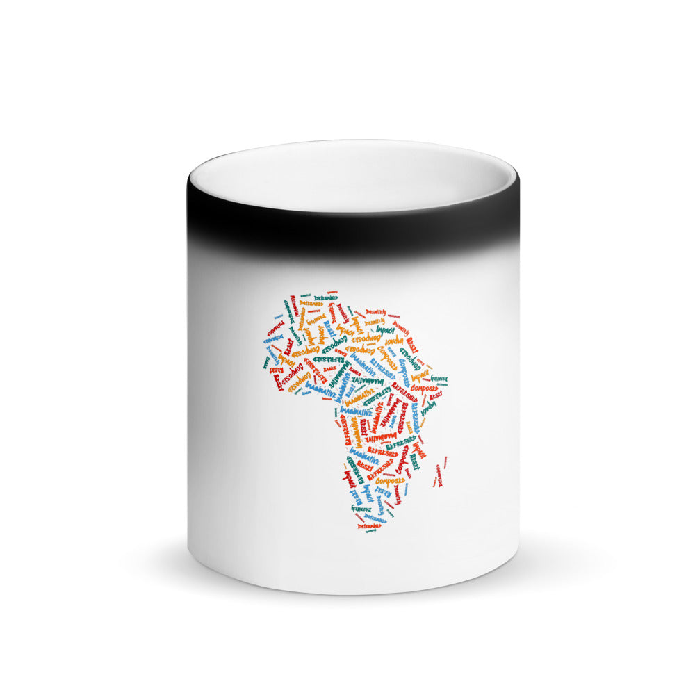 Map of Africa Black Matte Magic Mug