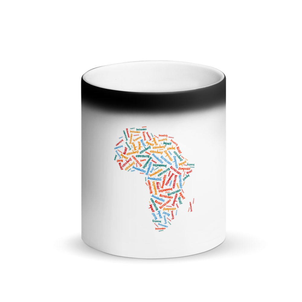 Map of Africa Black Matte Magic Mug