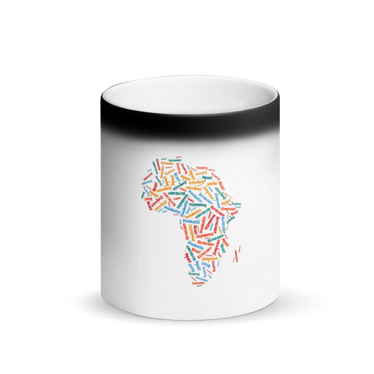 Map of Africa Black Matte Magic Mug